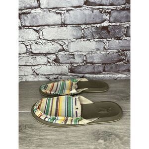 Sanuk You Got My Back Canvas Slip On Multicolor Mules Womens sz 10M US/41EU